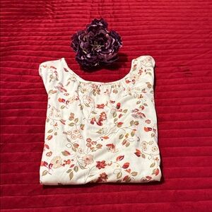 LOFT Ladies Floral Flutter Sleeve Blouse  Size XS